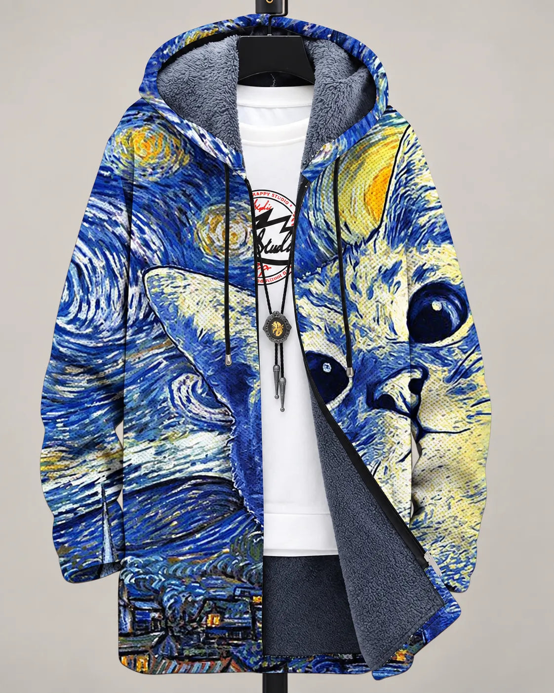 Serena | Kapuzenjacke mit farbenfrohem Wellenmuster