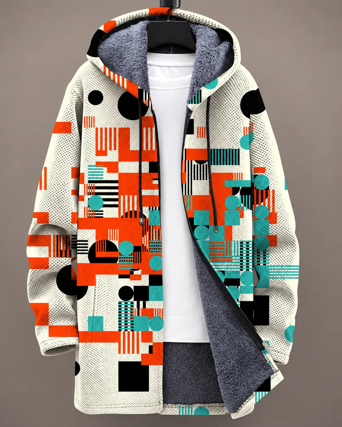 Elara Monochrome Kapuzenjacke mit Bambusmotiv