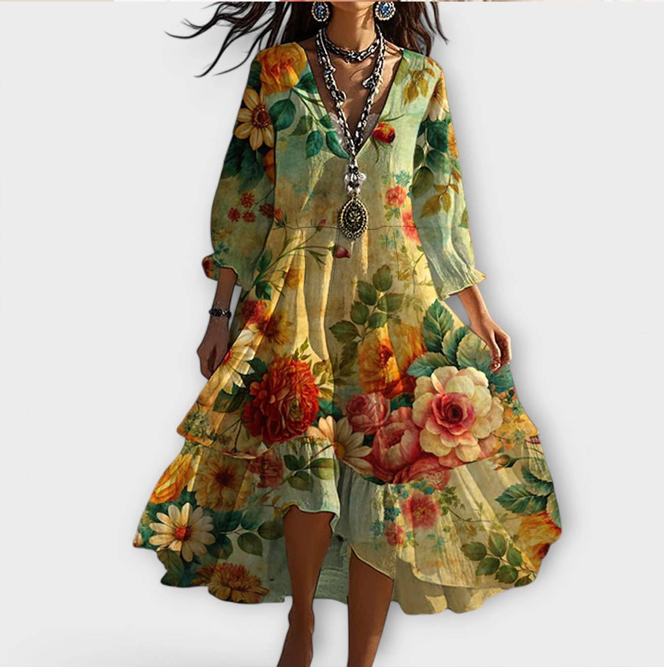 Beatrice™ | Vintage Kleid mit floralem Muster
