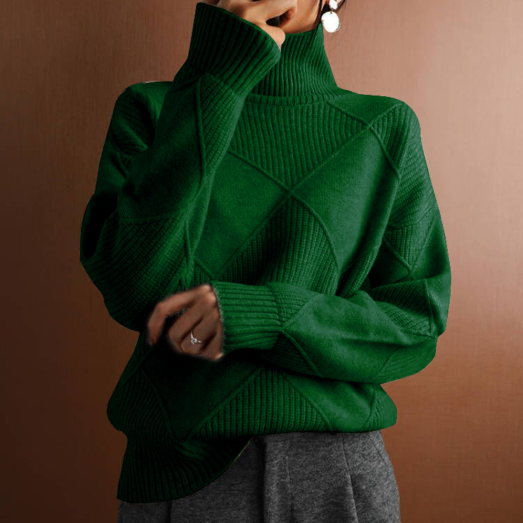 Eugénie – Lockerer Winterpullover mit Rautenmuster