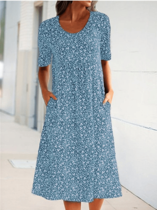 FENRIKE I RETRO-BLUMENKLEID