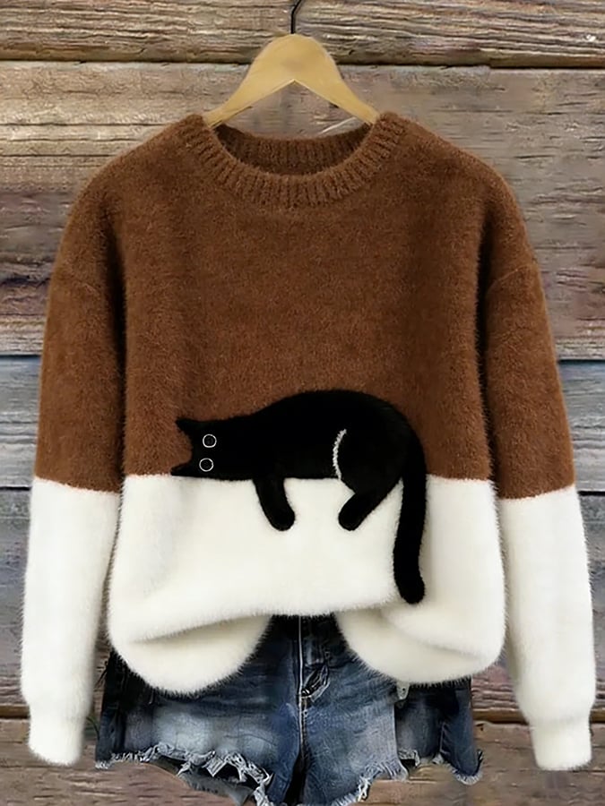 Luna | Damen-Sweatshirt mit Katzenprint