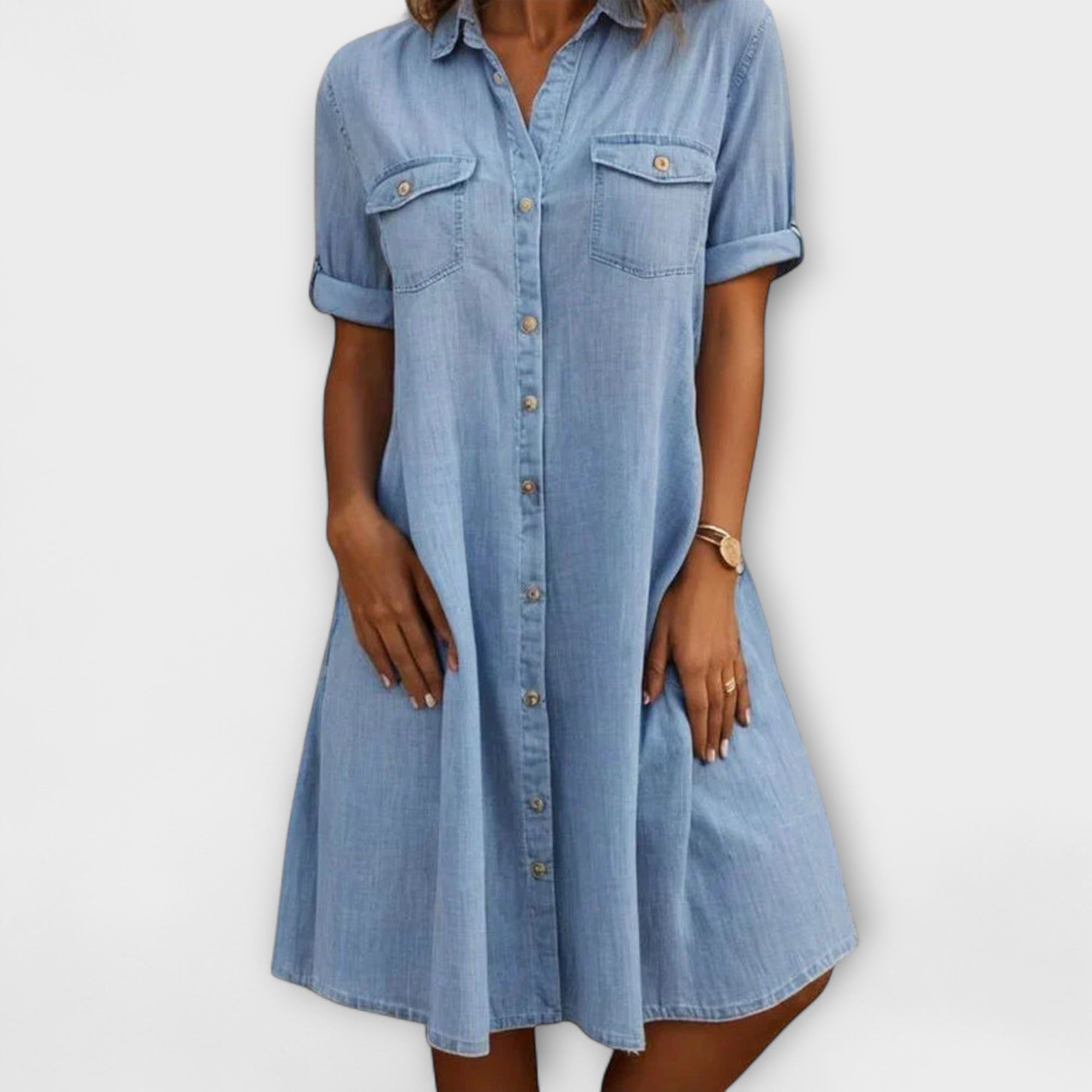 Danna™ | A-Linien-Kleid mit V-Ausschnitt