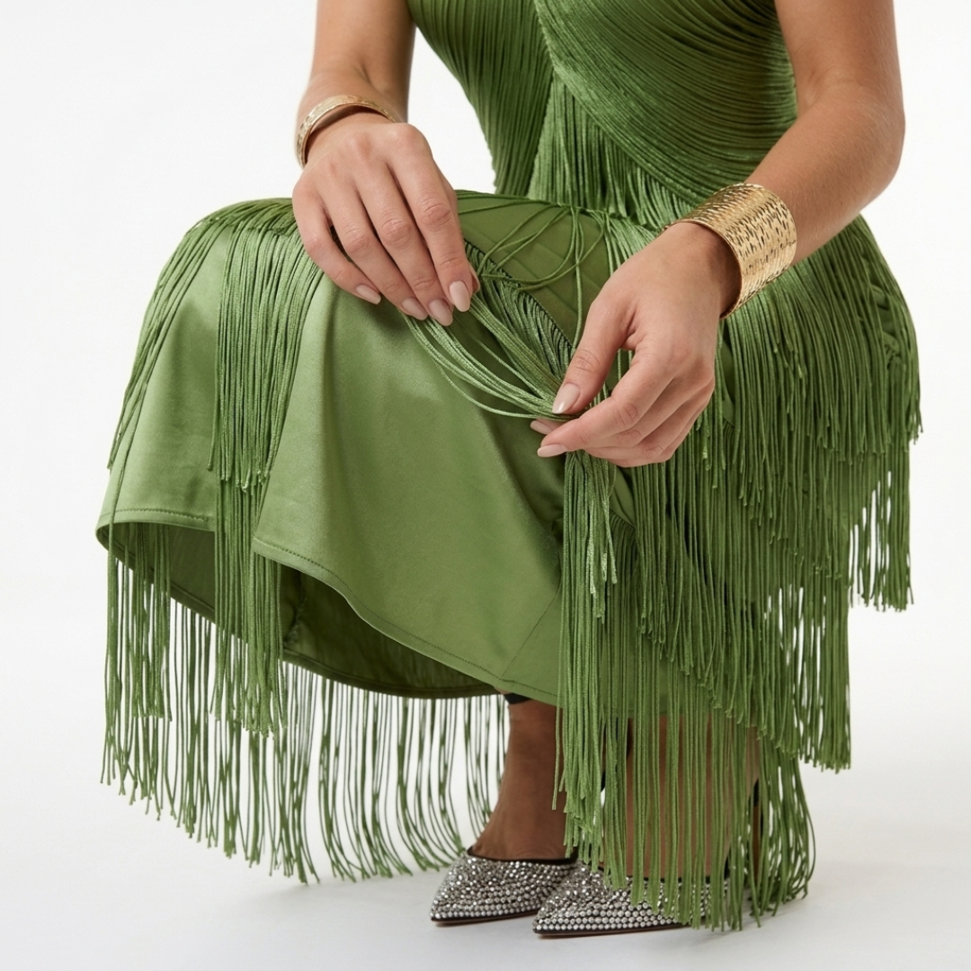 Saffron | Langärmeliges Midikleid
