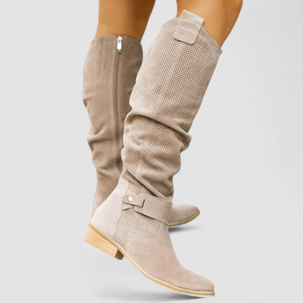 Georgiana | Kniehohe Westernstiefel mit gerafftem Schaft