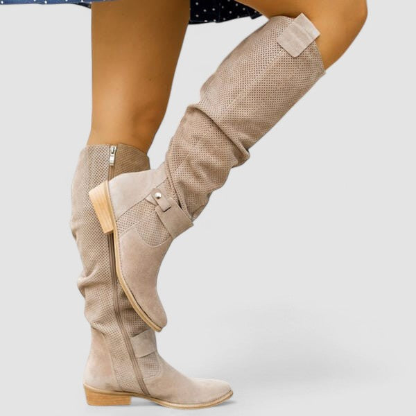 Georgiana | Kniehohe Westernstiefel mit gerafftem Schaft