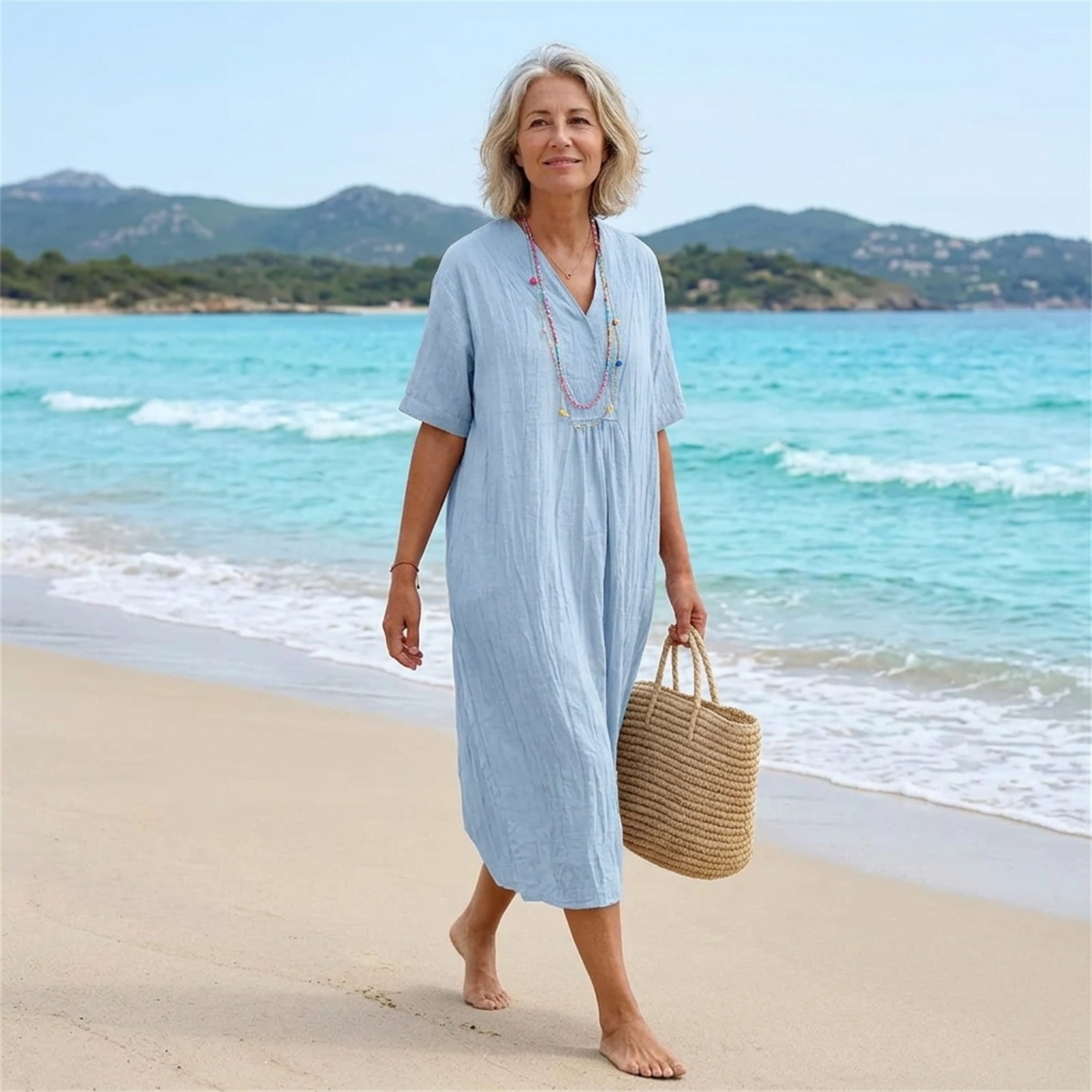 Silvana™ | Lässiges Maxikleid mit Struktur