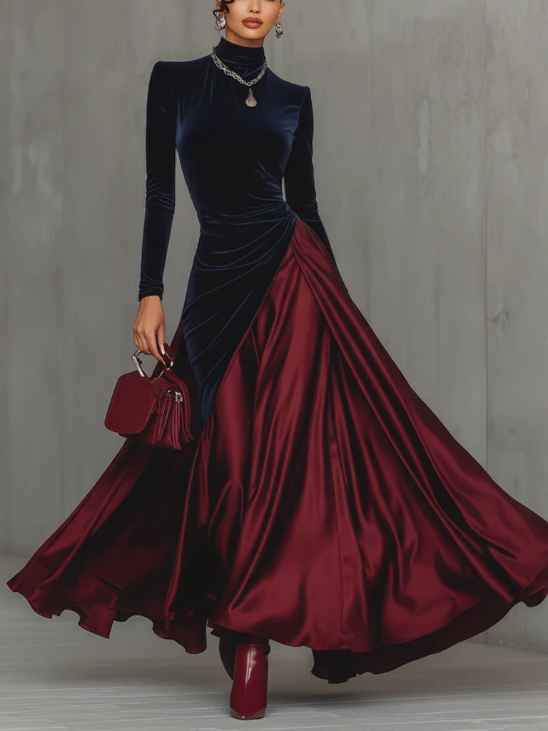 Lucrèce | Zweifarbiges langes Kleid
