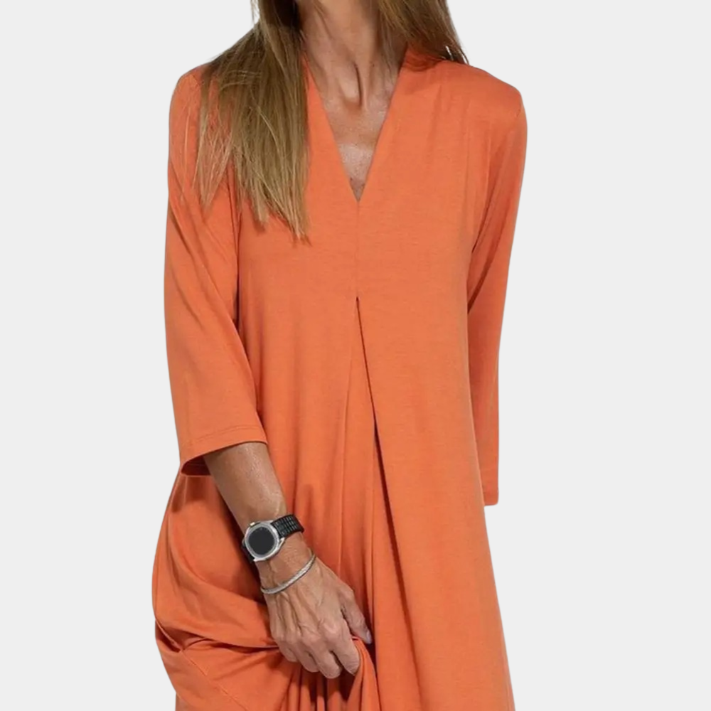 Maxikleid mit V-Ausschnitt | Sommer Schwebendes A-Linien-Design