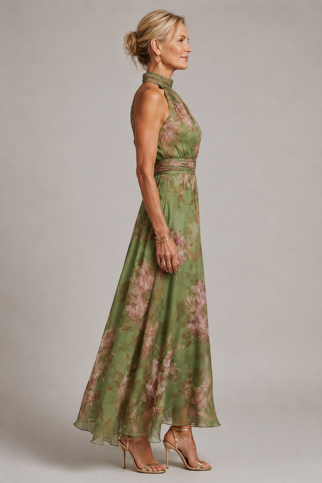 Julie | Geblümtes Neckholder-Kleid