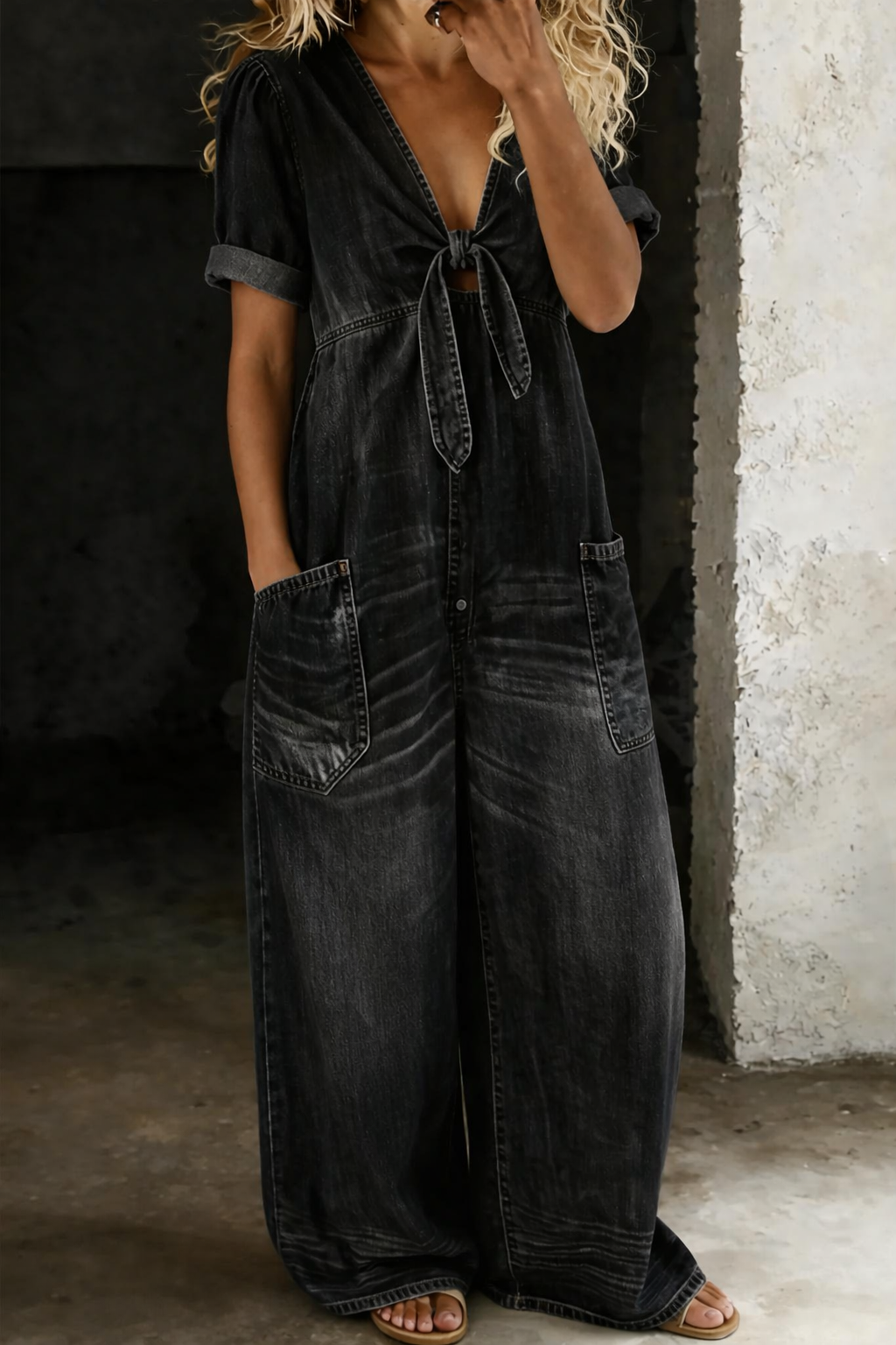 Maya | V-Ausschnitt Kurzarm-Overall