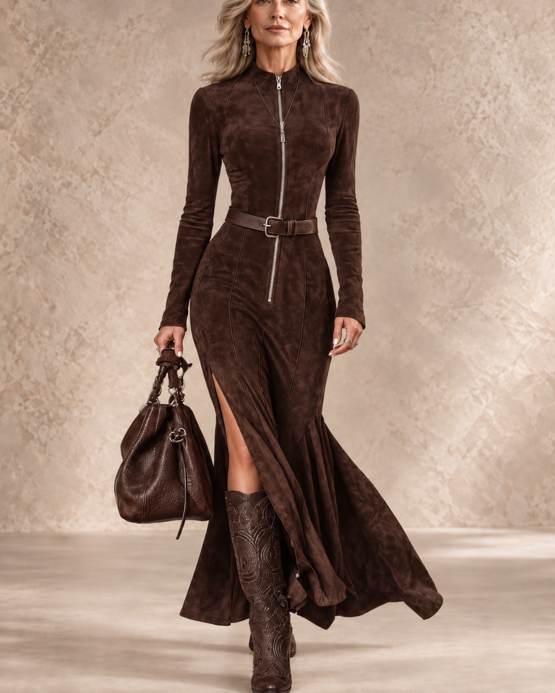 MARIEL | TAILLIERTES KLEID IN WILDLEDEROPTIK