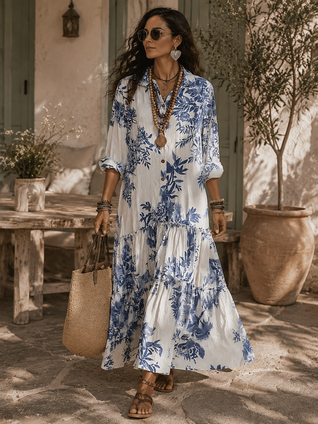 Alvilda – Boho-Maxikleid mit Blumenmuster