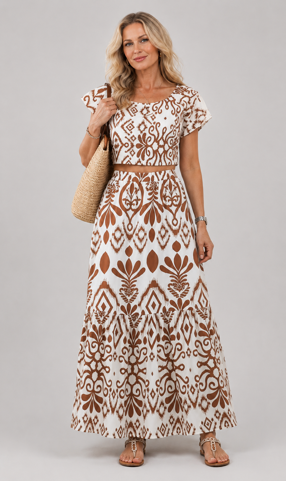 Noémie | Geblümtes Midikleid mit Volantärmeln
