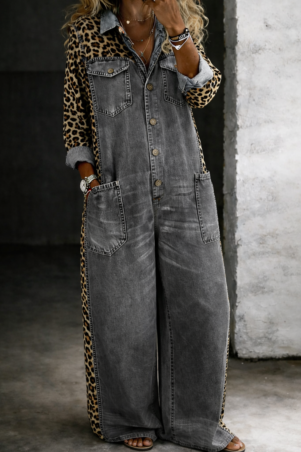 Amanda | Einteiliger Denim-Shirt-Overall