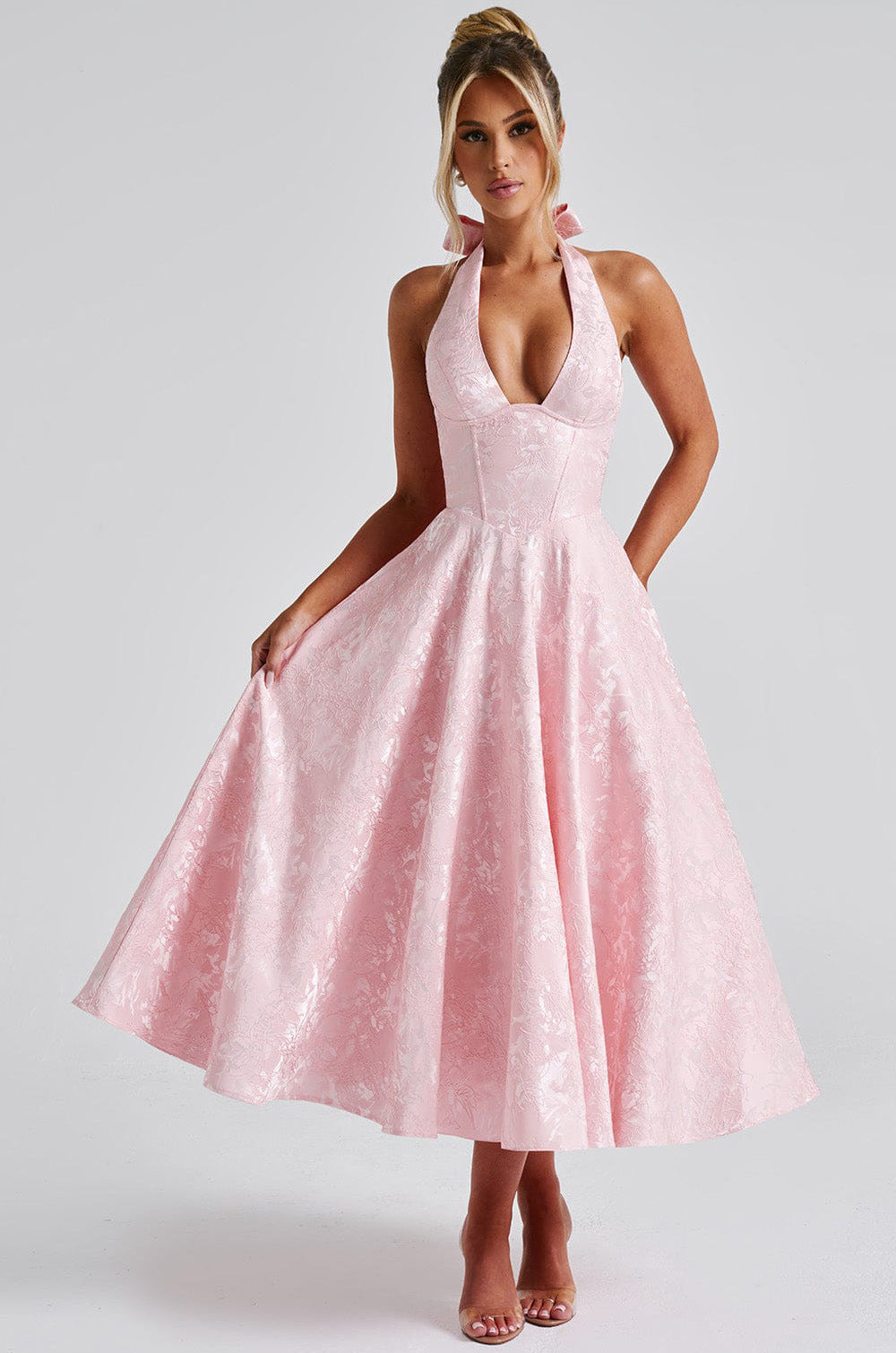 Maya™ | Elegantes Midikleid in Zitronengelb