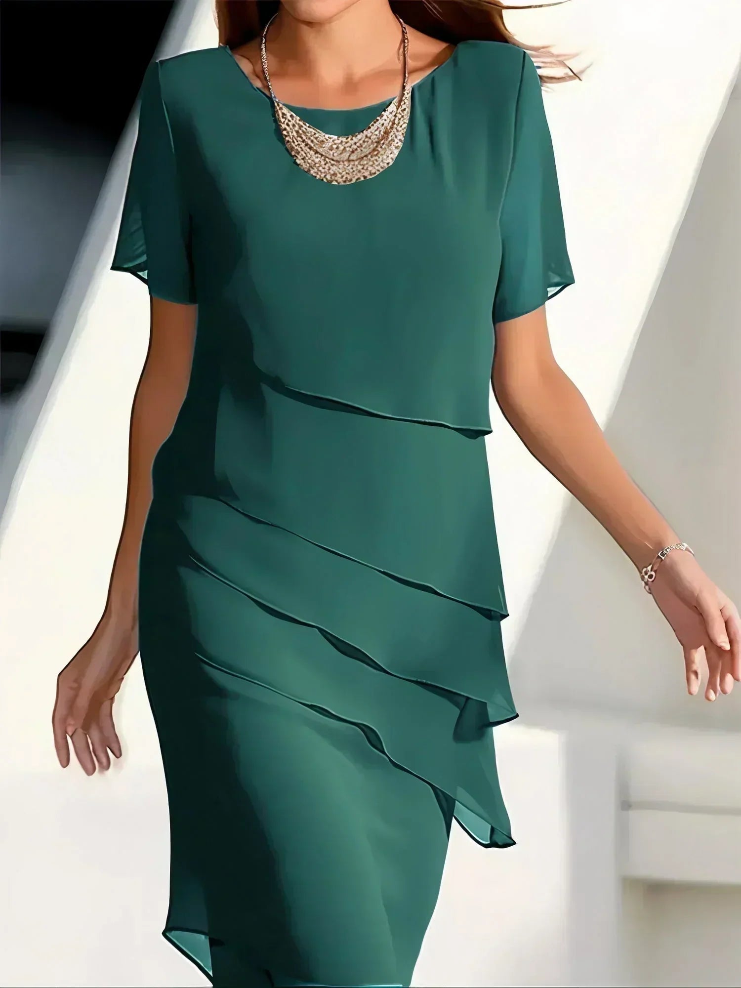 Monika - Midi-Kleid mit Kurzarm