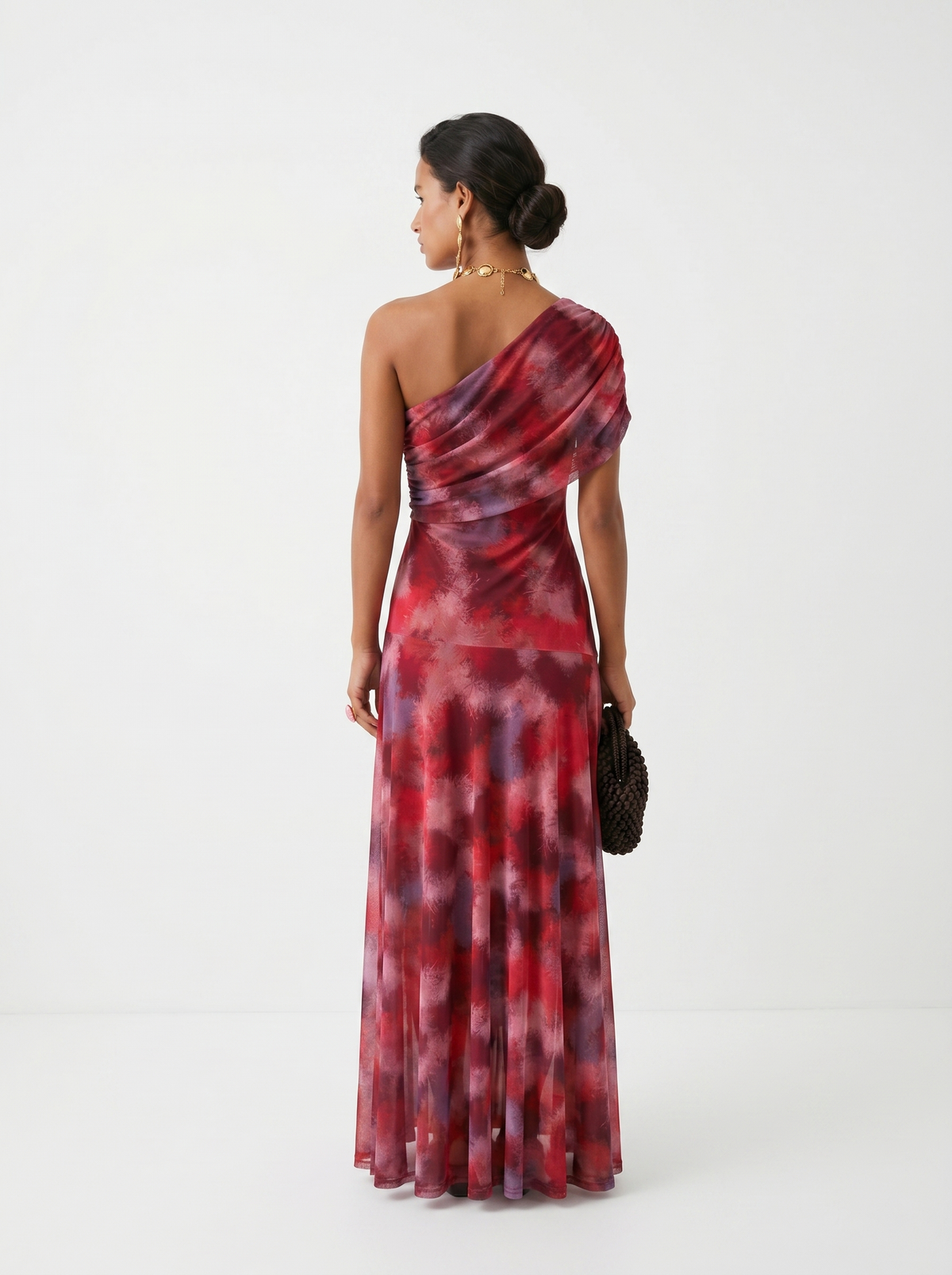 Thea | One-Shoulder-Maxikleid mit Print