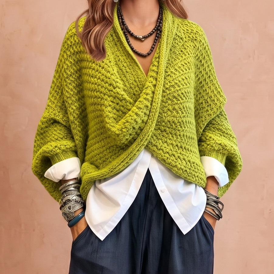 Célia – Wickelpullover mit Fledermausärmeln