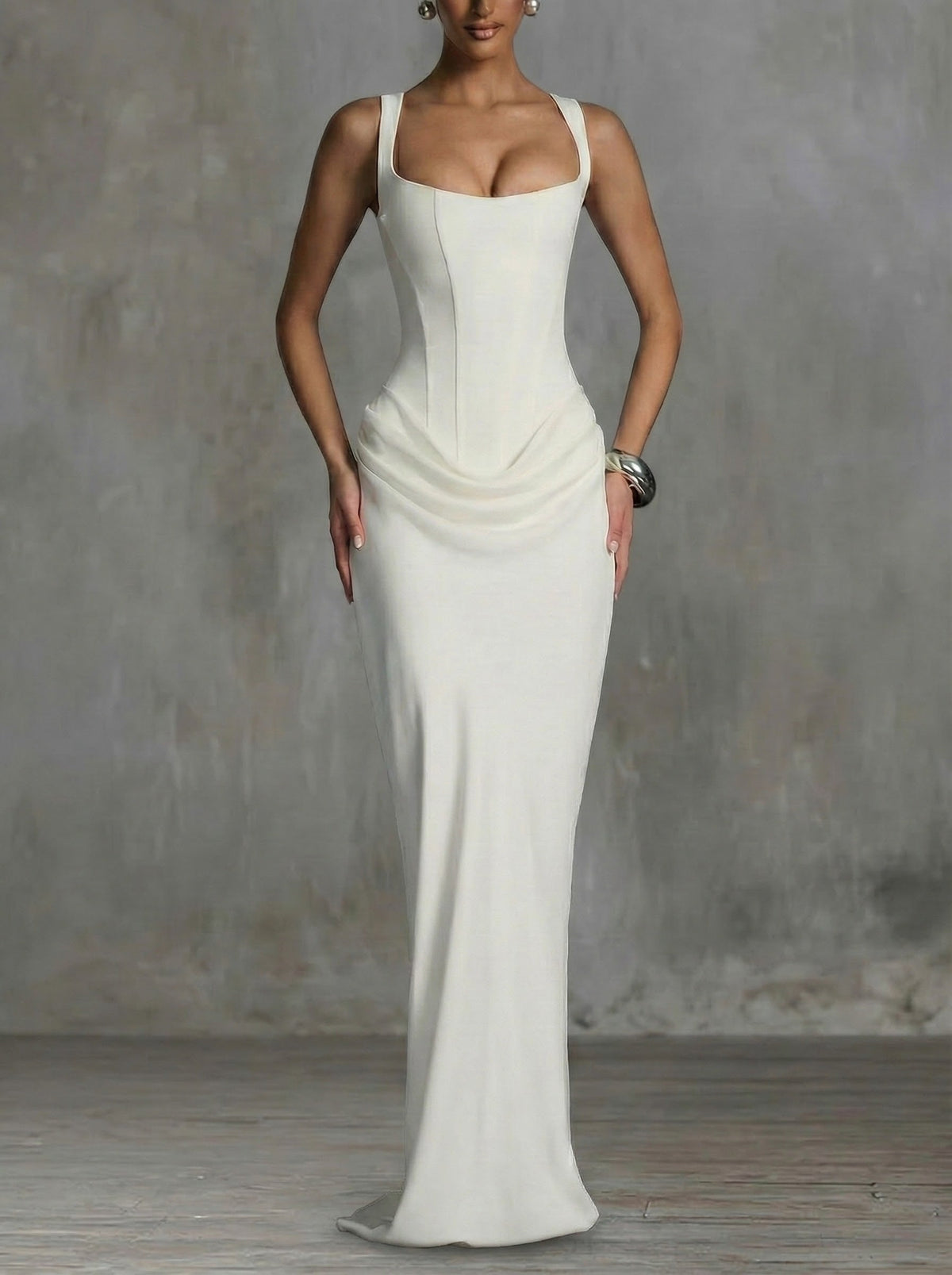 Éléonore | Maxikleid mit eckigem Ausschnitt