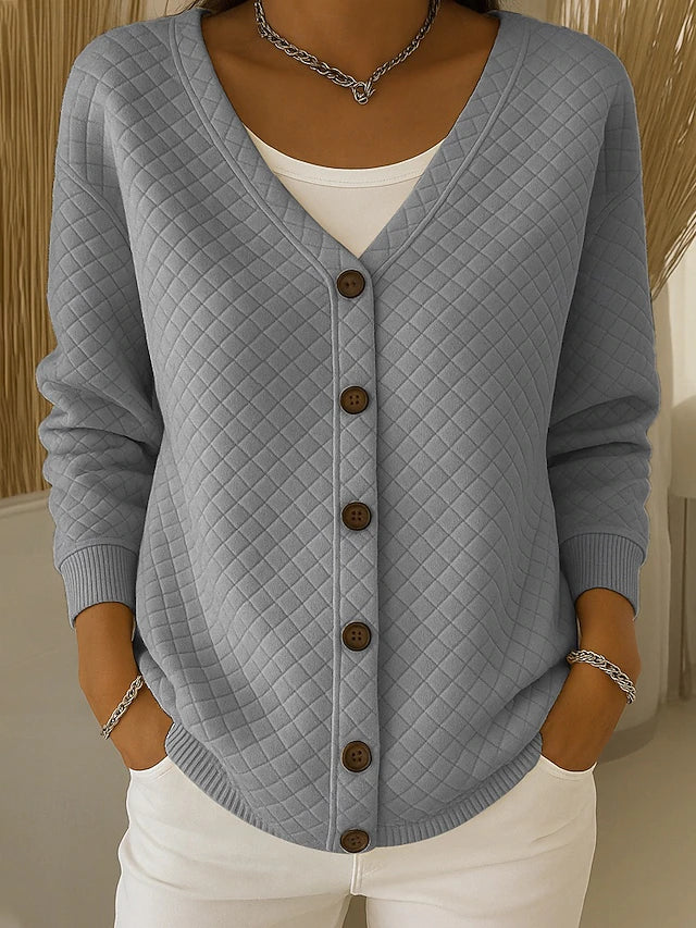 Leonor | Gesteppte Strickjacke mit Knöpfen