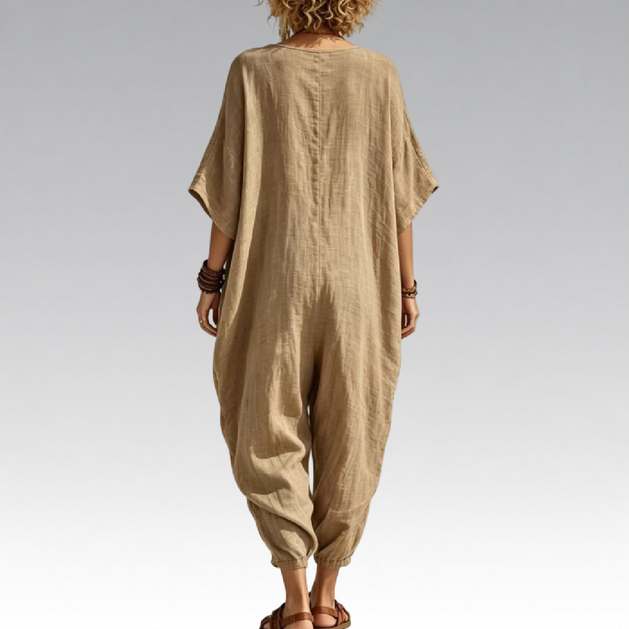 Liv – Lockerer Sommer-Jumpsuit mit V-Ausschnitt