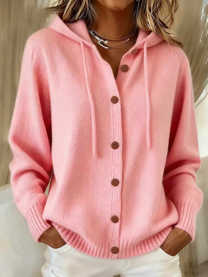 Begoña | Strickjacke mit Kapuze und Knöpfen