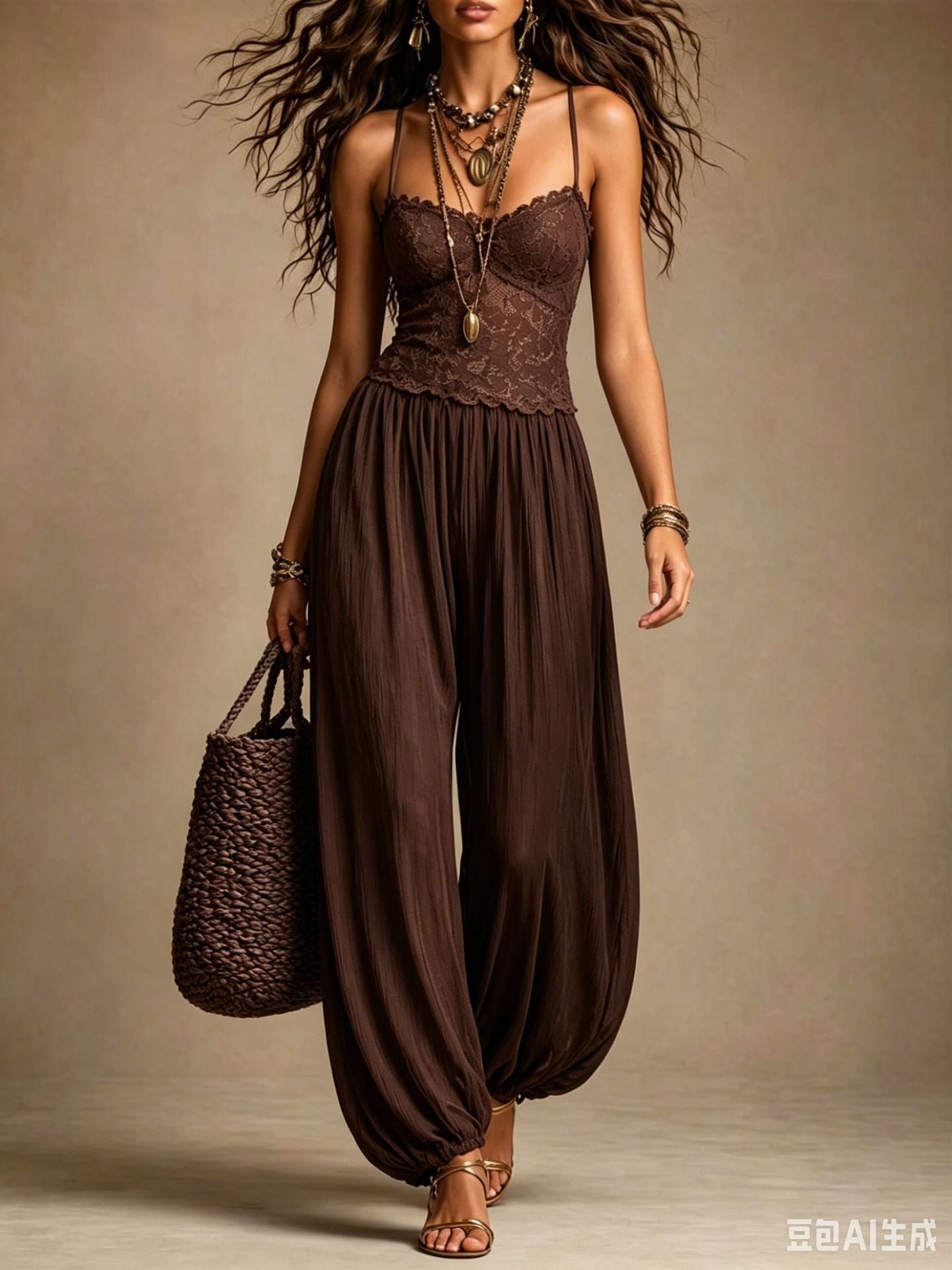 Laia – Jumpsuit mit Neckholder und Spitze