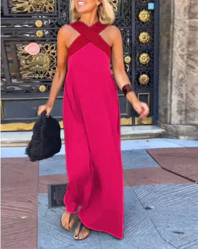 Quirine™ | Maxikleid mit Überkreuzung vorne