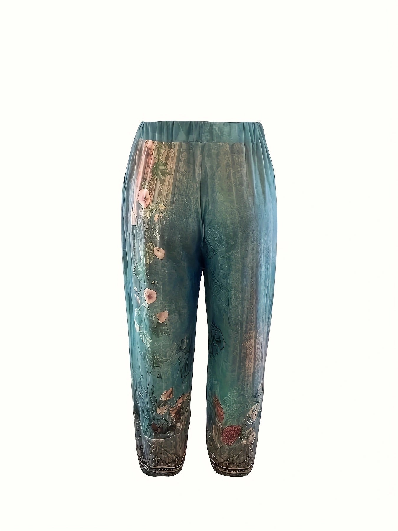 Relaxed Fit Weite Hose mit Blumendruck