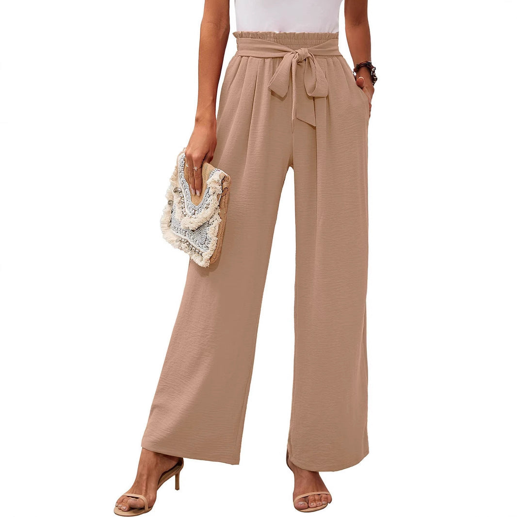 Hohe Taille Weite Hose Damen Soft Bow Taille