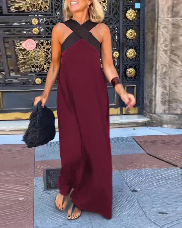 Quirine™ | Maxikleid mit Überkreuzung vorne