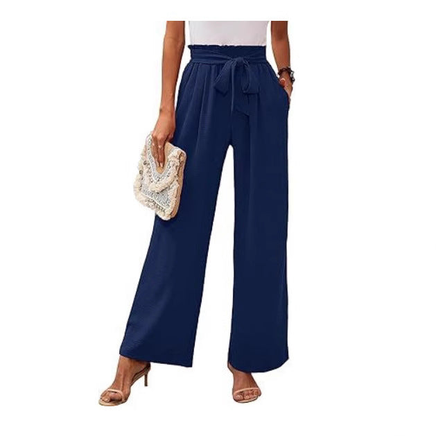 Hohe Taille Weite Hose Damen Soft Bow Taille