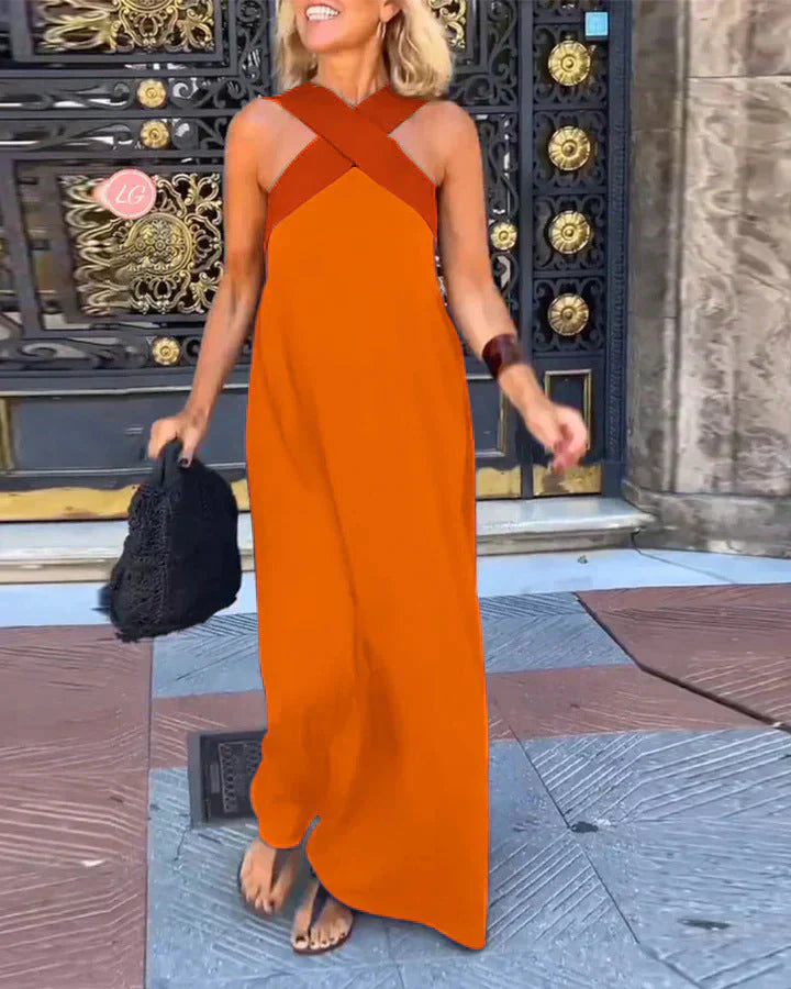 Quirine™ | Maxikleid mit Überkreuzung vorne