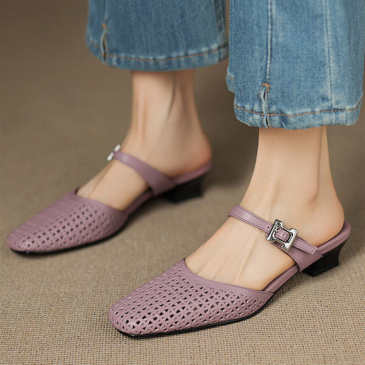 Ovia Pantoletten aus echtem Leder