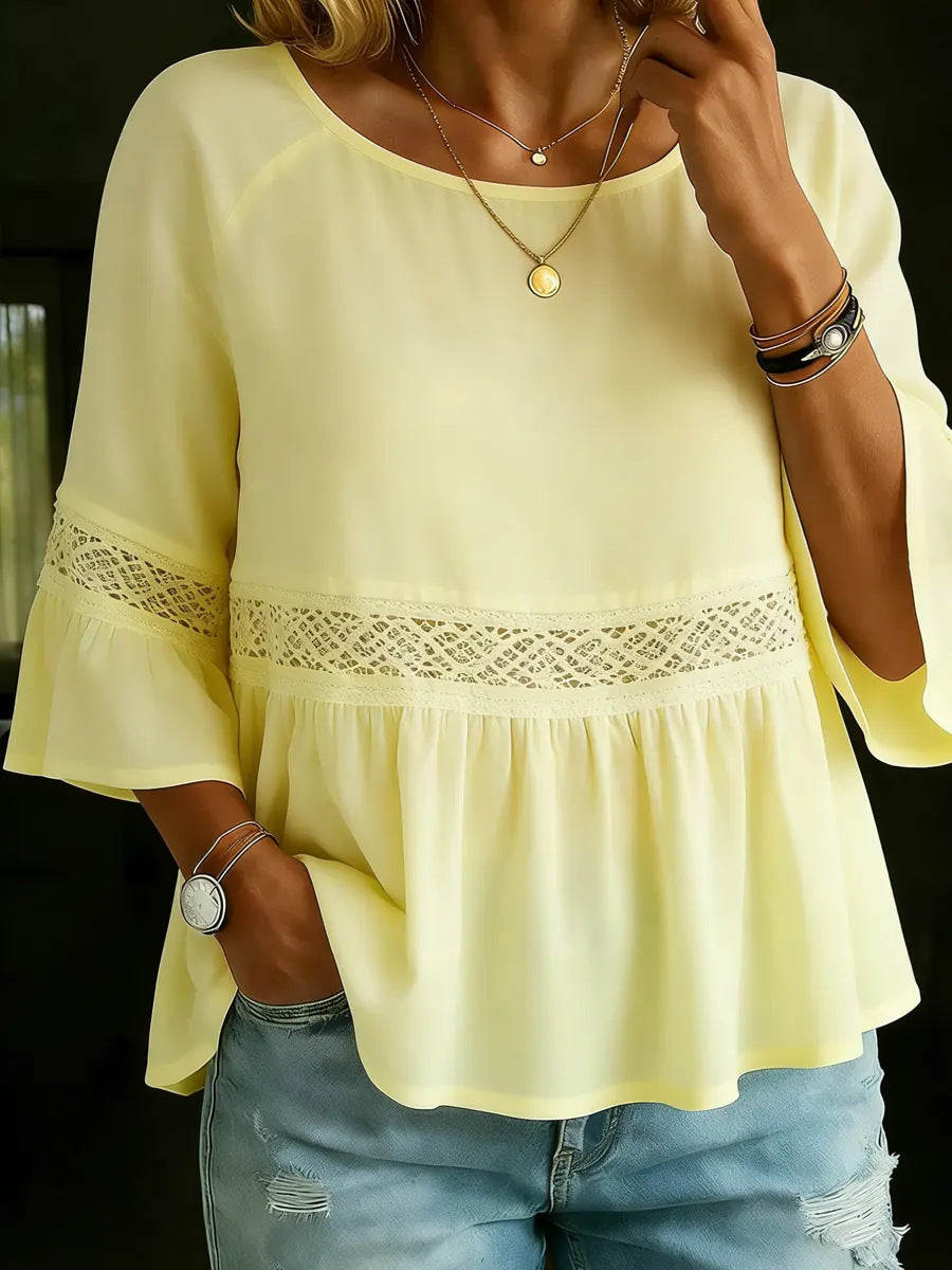 Leonie™ | Feminine Bluse mit Spitze