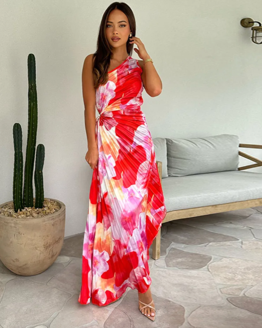 Adeline™ | Vibrierendes Tropisches Abendkleid