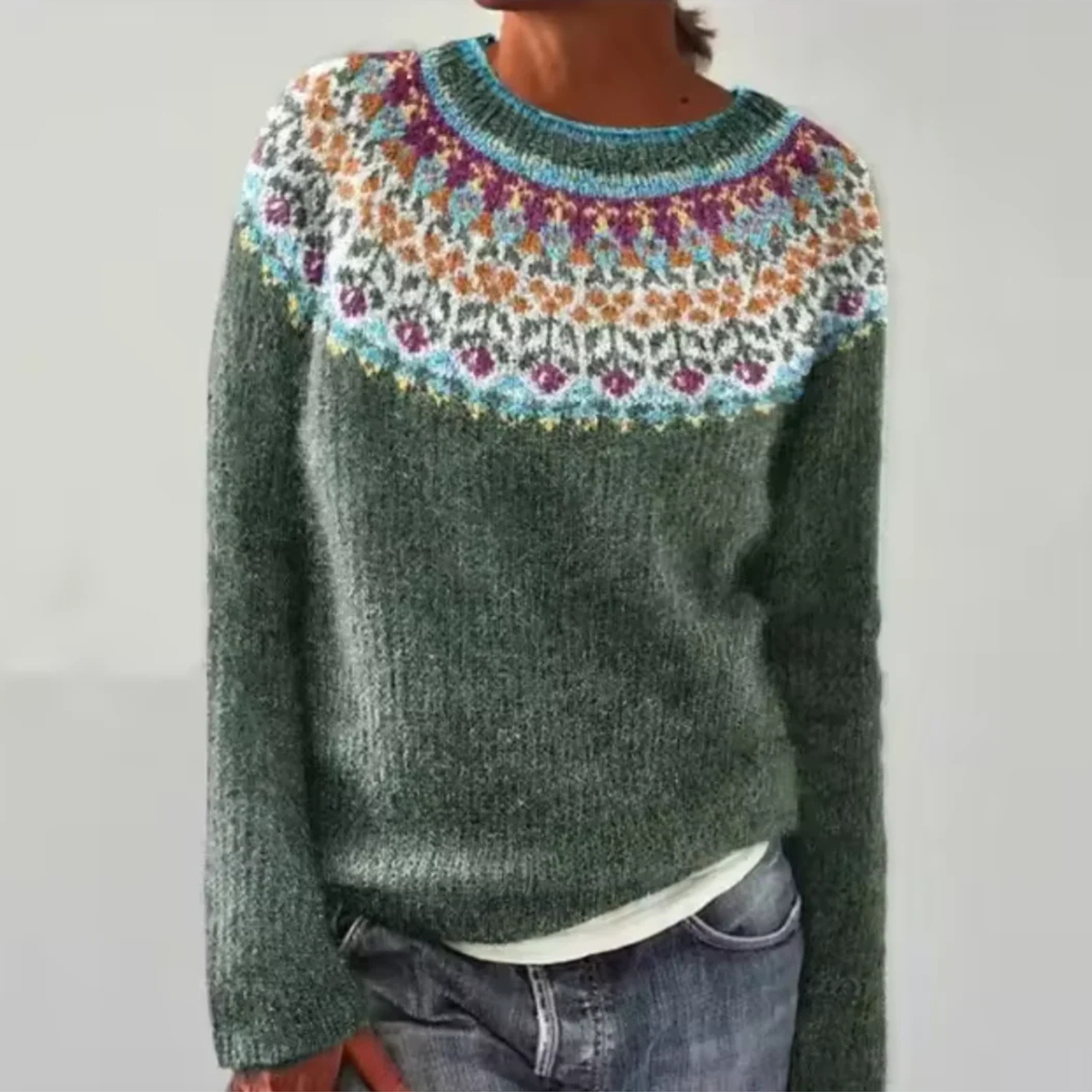 Sarah - Retro-Strickpullover im skandinavischen Stil