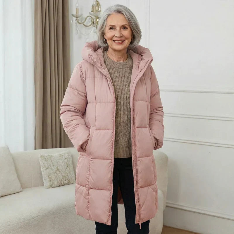 Iris™ | Langer Daunenmantel mit Kapuze