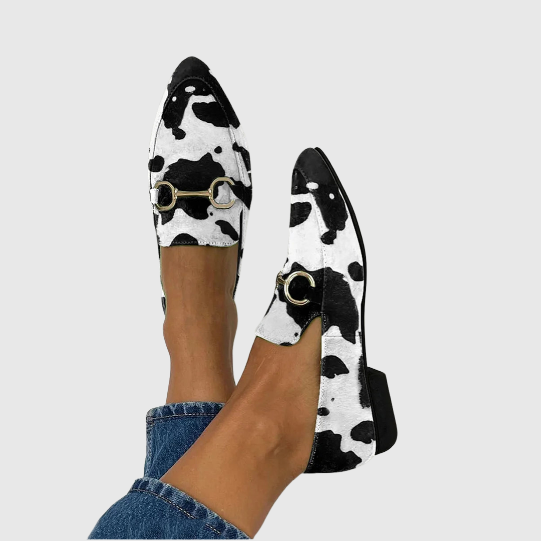 Diana - Bedruckte Loafer mit Schnallendetail