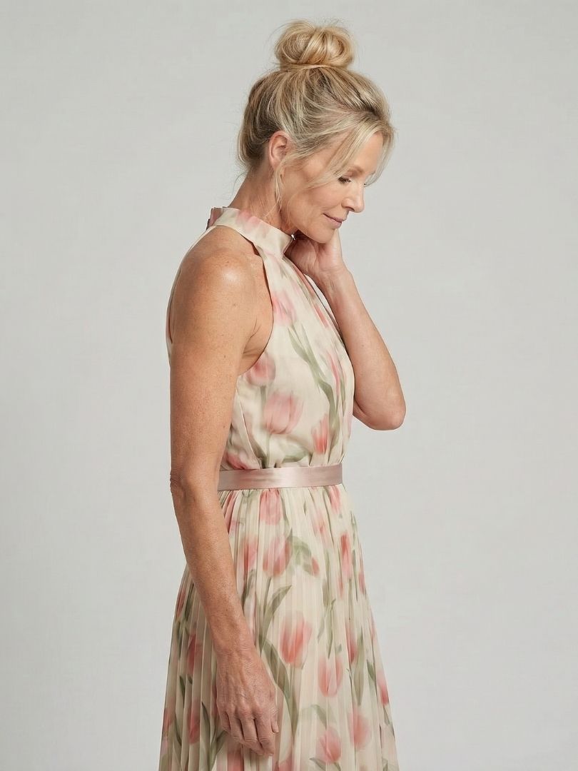 Aurelle | Midikleid mit floralem Ausschnitt