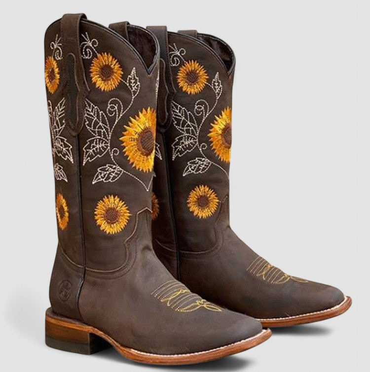 Savannah | Westernstiefel mit Blumenstickerei