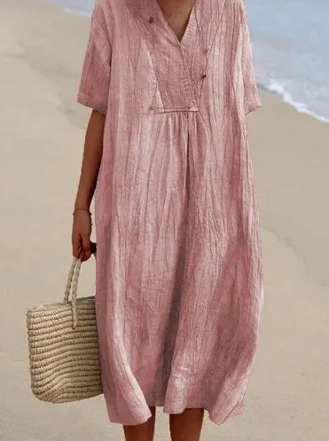 Silvana™ | Lässiges Maxikleid mit Struktur