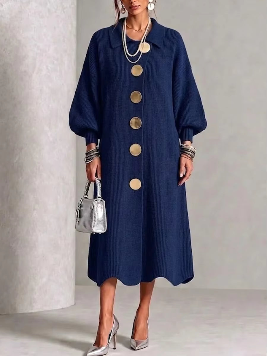 Sienna | Langärmeliges Hemdblusenkleid mit Knöpfen