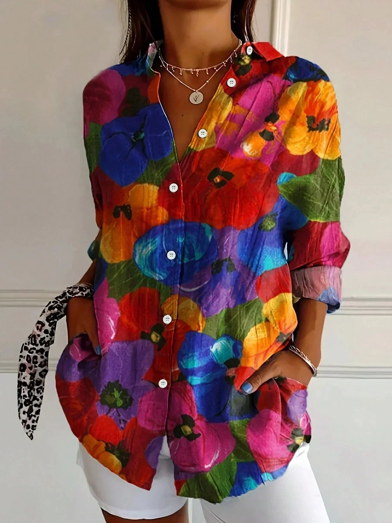 Astrid | Bluse mit bunten Mustern