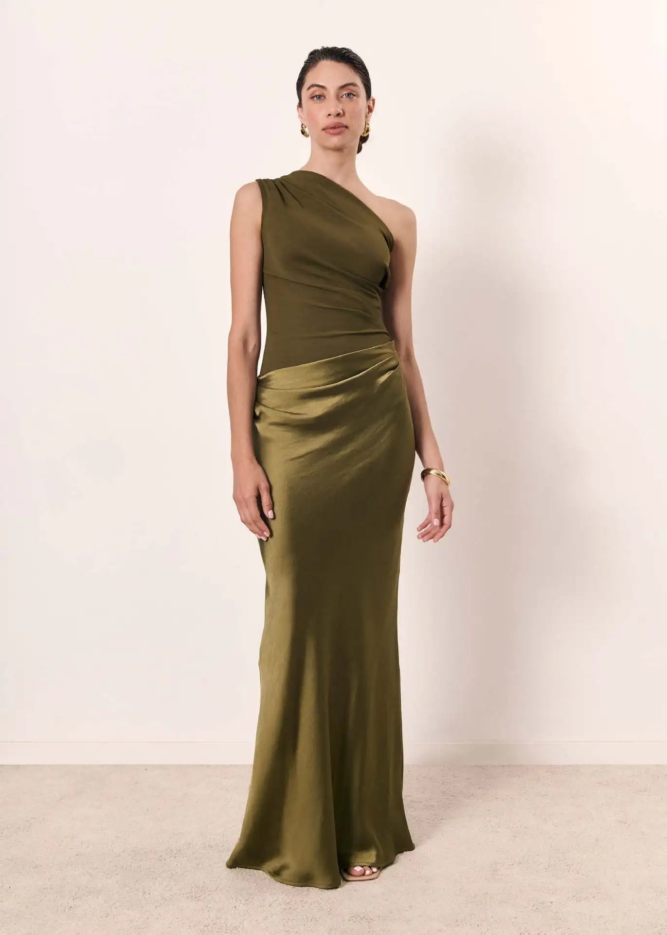 Luna™ | Satin Maxikleid mit Schlitz