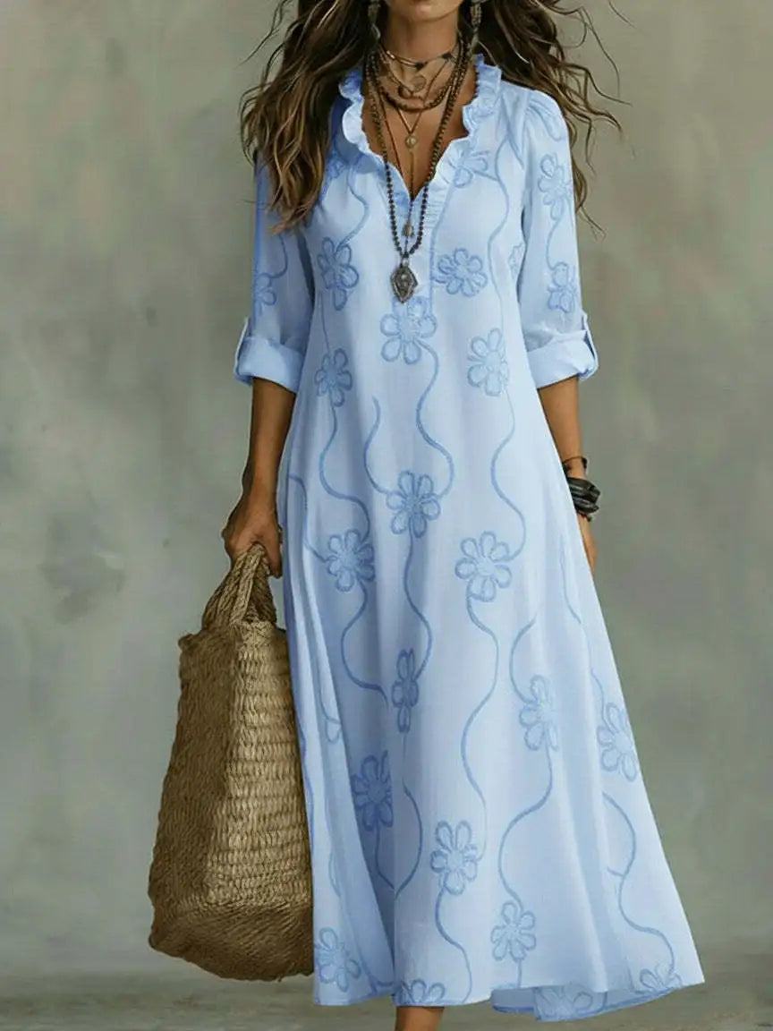 Langes Sommerkleid mit Blumenmuster „Sienna“