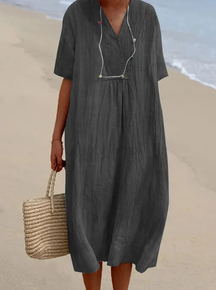 Silvana™ | Lässiges Maxikleid mit Struktur