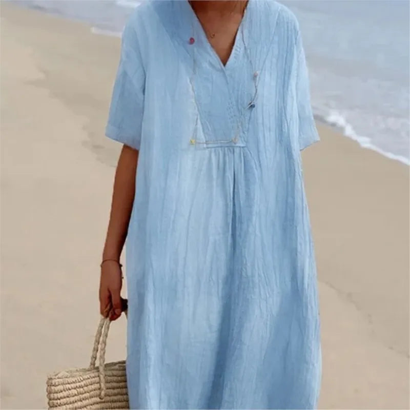 Silvana™ | Lässiges Maxikleid mit Struktur