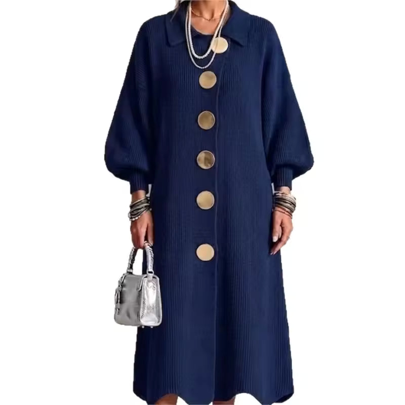 Sienna | Langärmeliges Hemdblusenkleid mit Knöpfen